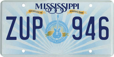 MS license plate ZUP946