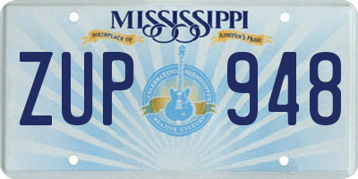 MS license plate ZUP948