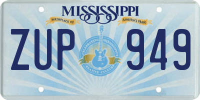 MS license plate ZUP949