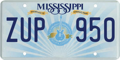 MS license plate ZUP950