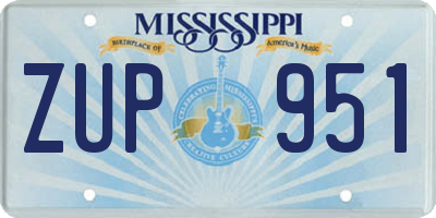 MS license plate ZUP951