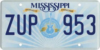 MS license plate ZUP953