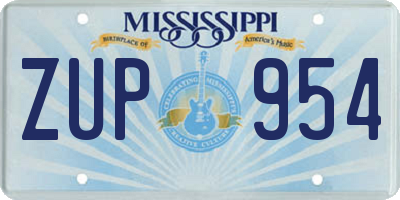 MS license plate ZUP954