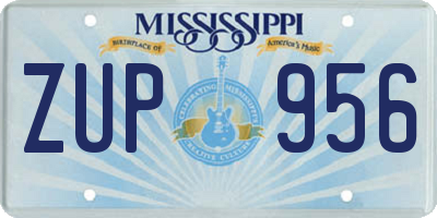 MS license plate ZUP956