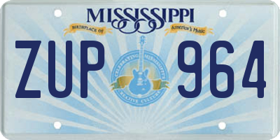 MS license plate ZUP964
