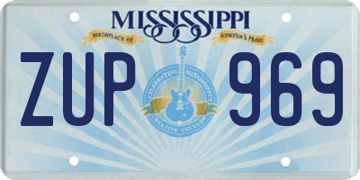 MS license plate ZUP969