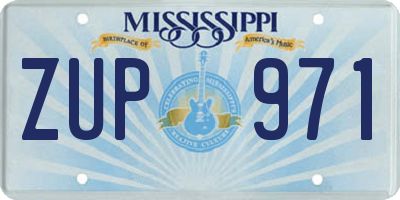 MS license plate ZUP971