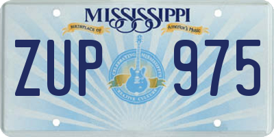 MS license plate ZUP975