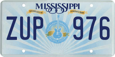 MS license plate ZUP976
