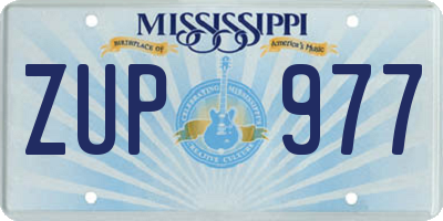 MS license plate ZUP977
