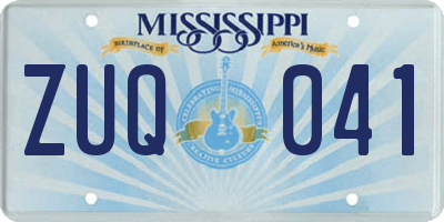MS license plate ZUQ041