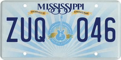 MS license plate ZUQ046