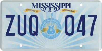 MS license plate ZUQ047