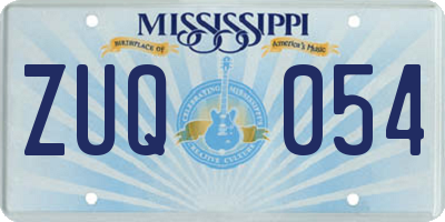 MS license plate ZUQ054