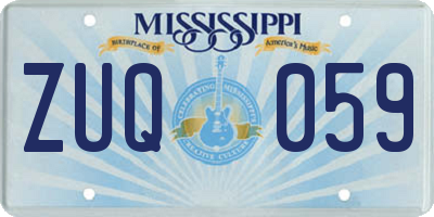 MS license plate ZUQ059