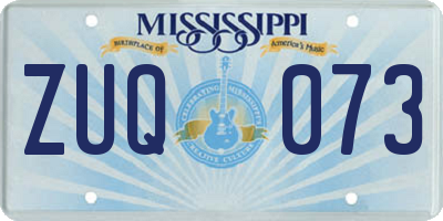 MS license plate ZUQ073