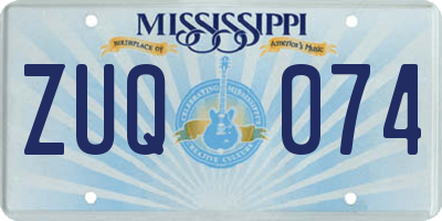 MS license plate ZUQ074