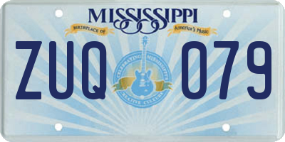 MS license plate ZUQ079