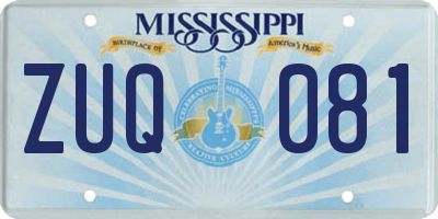 MS license plate ZUQ081