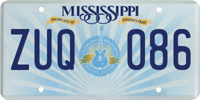 MS license plate ZUQ086