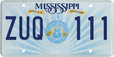 MS license plate ZUQ111