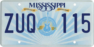 MS license plate ZUQ115