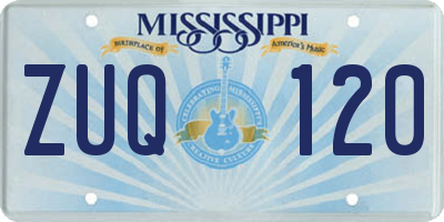 MS license plate ZUQ120