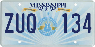 MS license plate ZUQ134