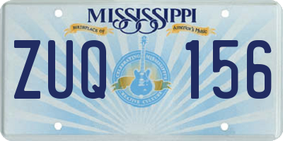 MS license plate ZUQ156