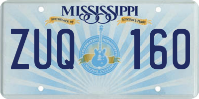 MS license plate ZUQ160