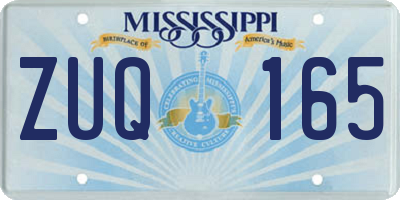 MS license plate ZUQ165