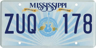 MS license plate ZUQ178