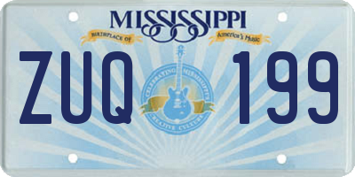 MS license plate ZUQ199