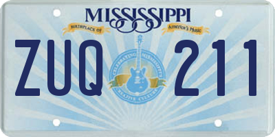 MS license plate ZUQ211