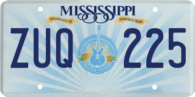 MS license plate ZUQ225