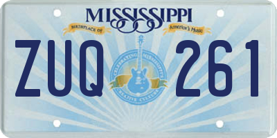 MS license plate ZUQ261