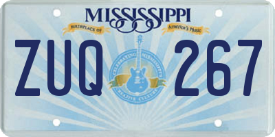 MS license plate ZUQ267