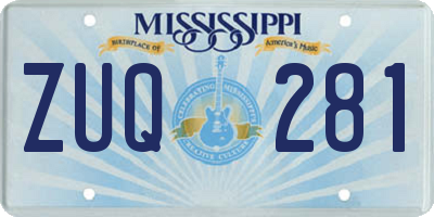 MS license plate ZUQ281