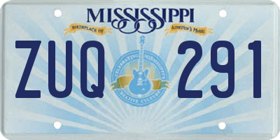 MS license plate ZUQ291