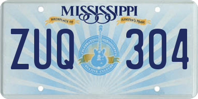 MS license plate ZUQ304