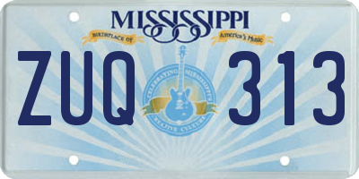 MS license plate ZUQ313