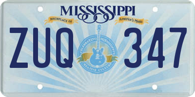 MS license plate ZUQ347