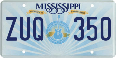 MS license plate ZUQ350