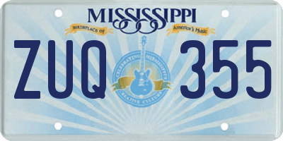 MS license plate ZUQ355