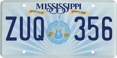 MS license plate ZUQ356