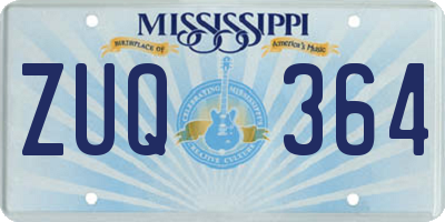 MS license plate ZUQ364