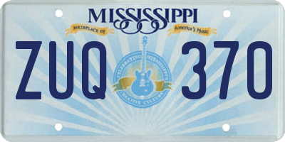 MS license plate ZUQ370