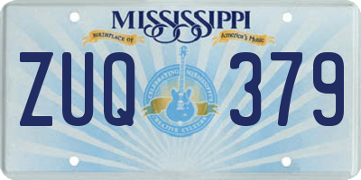MS license plate ZUQ379