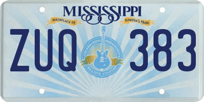 MS license plate ZUQ383