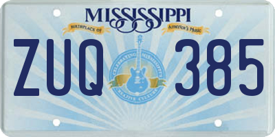 MS license plate ZUQ385